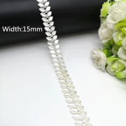 1 yard Rhinestone Chain Pearl Crystal Chain Sew On Trims Wedding Dress Costume Applique #ZL01-25