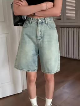 Retro Denim Shorts Women Summer High Waist Loose Wide Leg Straight Short Pants Versatile Casual Half Pants Female Streetwear