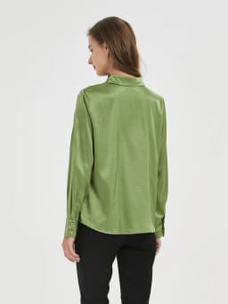 SuyaDream Woman Solid Shirts 93%Real Silk 7%Spandex Long Sleeves Chic Blouses, 2025 Spring Autumn Office Lady Top