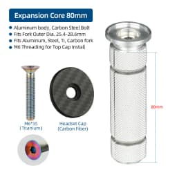 Bicycle Compression Plug Steerer Headset Expansion Bolts Insert Bowl Top Cap Mount 1 1/8" Expander Nuts Carbon Fork Anchor