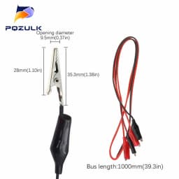 1PCS 1Meter Double Red And Black Clips Crocodile Cable Alligator Jumper Wire Test Leads