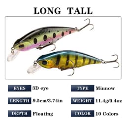1Pcs Floating Minnow Fishing Lure Wobbler 9cm 11.3g Crankbait Artificial Japan Hard Bait Swimbait Trout Bass Carp Fishing Tackle