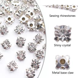 SS12-SS40 Crystal Glass Stones Silver Claw Cup Rhinestones Strass Stones And Crystals Sewing Rhinestones For Clothes DIY Fabric