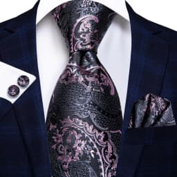 Navy Blue 63inches Mens Tie Set Extra Long Ties for Men Handkerchief Woven Classic Mens 160cm Necktie Pocket Square
