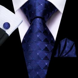 Navy Blue 63inches Mens Tie Set Extra Long Ties for Men Handkerchief Woven Classic Mens 160cm Necktie Pocket Square