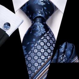 Navy Blue 63inches Mens Tie Set Extra Long Ties for Men Handkerchief Woven Classic Mens 160cm Necktie Pocket Square