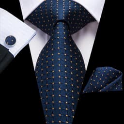 Navy Blue 63inches Mens Tie Set Extra Long Ties for Men Handkerchief Woven Classic Mens 160cm Necktie Pocket Square