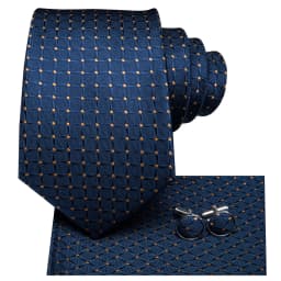 Navy Blue 63inches Mens Tie Set Extra Long Ties for Men Handkerchief Woven Classic Mens 160cm Necktie Pocket Square