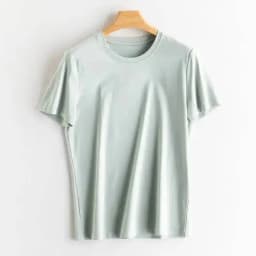 Summer 6% Mulberry Silk Cotton T-shirts Women Loose Round Neck Short Sleeve Luxury Tee Solid Color Basic Tops