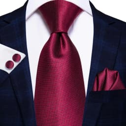 Hi-Tie Red Burgundy Paisley Solid Striped Wedding Tie For Men Business Party Silk Dropshipping Mens Necktie Hanky Cufflinks Set