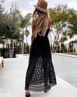 Summer V Neck Solid Color Lace Hollow-Out Sleeveless Sling Party Wear High Waist Rompers Holiday Casual White Women's Jumpsuit