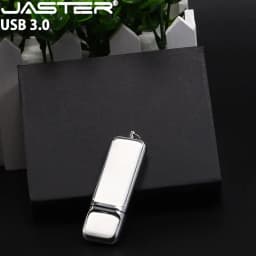 JASTER USB 3.0 Flash Drive 128GB Square Leather with BOX Free custom logo Pen drive 32GB 64GB Memory stick Creative gift U disk