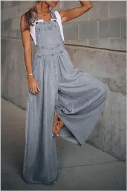 Women Denim Overalls Loose Jumpsuits Wide-leg Summer Female New Pocket High Waist Street Fashion Hole Casual Suspenders