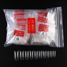 500pcs Half Cover False Nails Press on Nails Tips Clear Acrylic Nails 10 Sizes for Nail Salons and DIY Nail Art A-08