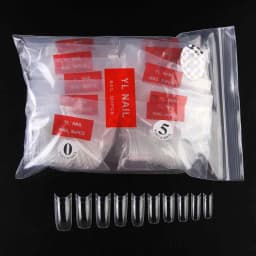 500pcs Half Cover False Nails Press on Nails Tips Clear Acrylic Nails 10 Sizes for Nail Salons and DIY Nail Art A-08
