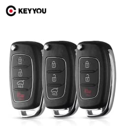 KEYYOU 3/4 Buttons Flip Folding Remote Control Key Fob Shell For Hyundai HB20 SANTA FE IX35 IX45 Accent I40 Car Key Case Cover