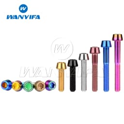 Wanyifa Titanium Bolt M5 x 9 16 18 20 25 30 35 40 45 50 55 60mm Allen Key Taper Head Bolt Screw for Bicycle Stem Seatpost
