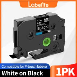 6/9/12/18/24mm TZ-White Label Lamination Ribbon TZE231 TZE241 TZE251 TZE221 Compatible for Brother Label Printer PT-H100 PTD600