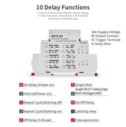 GEYA GRT8-M 16A Multifunction Timer Relay with 10 Function Choices AC DC 12V 24V 220V 230V Time Relay