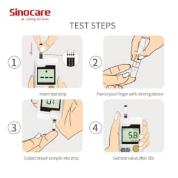 Sinocare GA-3 Glucometer Diabetes Blood Glucose Meter & Test Strips &Lancets Glm Medical Blood Sugar Meter Diabetes Tester