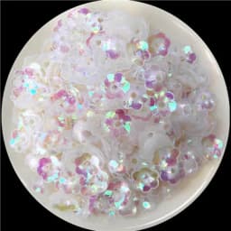 6mm/8mm/10mm Plum Flower Shapes Sequins Paillettes Sewing Craft, White Series Embellishment Findings,Women Garments Accessories