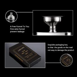 LMETJMA 1 4 5 6 7 8 9 10 oz Stainless Steel Hip Flask with Funnel Pocket Hip Flask Alcohol Whiskey Hip Flask Screw Cap KC0139