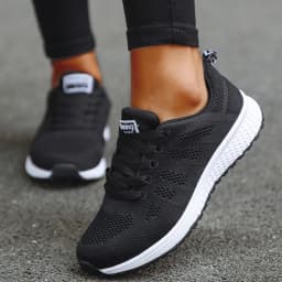 Women's Sneaker 2025 New Fashion Breathable Trainers Comfortable Sneakers Mesh Fabric Lace Up Women's Tennis Shoes For Women