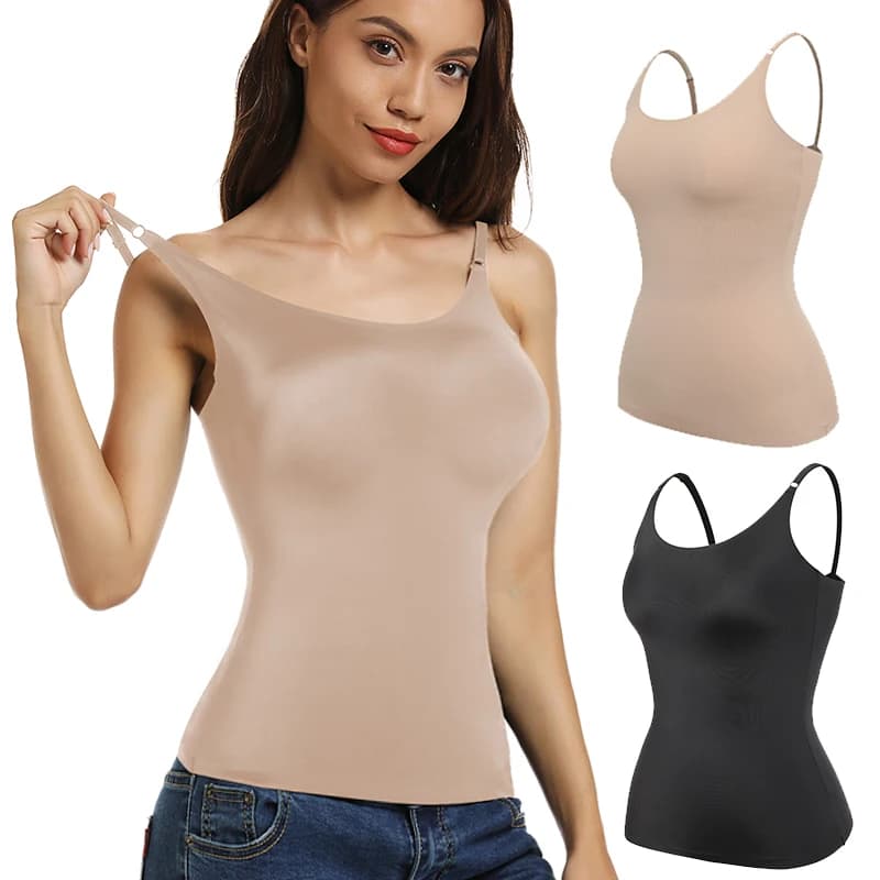 Women Tummy Control Shapewear Smooth Body Shaping Camisole Tank Tops Plus Size Slimming Underwear Seam-free Compression Shaper