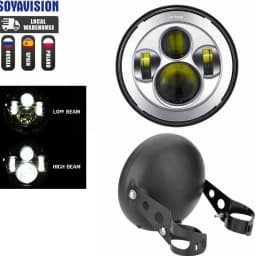 Universal 7" Led Motorcycle Headlight DRL H4 Headlamp For Honda Yamaha Suzuki Victory Kawasaki 7.5 Inch Lamp Housing Accessories