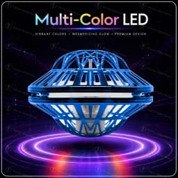 Hand Controlled Flying Ball with Colorful LED Lights, 360° Rotating Suspension Orb, Indoor Outdoor Sports Toy for Teens & Adults
