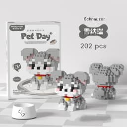 18 Styles Little Dog Cat Cute Pet Small Building Block Model Series Ornaments Children's Toys Miniature Bricks