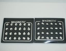 12 Pair(24pcs)/lot 3/4/5/6/7mm Round Crystal Rhinestone Magnet Stud Earring Puck Womens Mens Magnetic Fake Ear Plug Jewelry