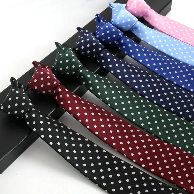 Fashion Dot Tie For Mens 8CM Necktie Business Formal Polka Dot Necktie Wedding Gift Orange Blue Red Tie Accessories Gravatas
