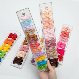 12Pcs/Lot Solid Color Grosgrain Ribbon Bowknot Kids Hair Clips Handmade Bows Baby Girls Barrettes Hairpins Photo Props Gift Set