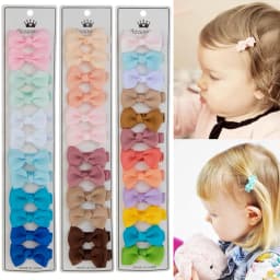 12Pcs/Lot Solid Color Grosgrain Ribbon Bowknot Kids Hair Clips Handmade Bows Baby Girls Barrettes Hairpins Photo Props Gift Set