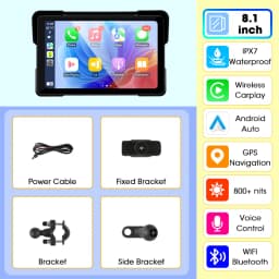 Jansite Motorcycle Display Screen Carplay Moto Navigation Portable Digital Dashboard Motobike Android Auto Waterproof BT Monitor