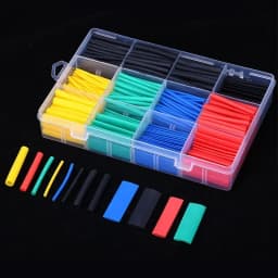 164PCS 2: 1 Cable Shrink Tube Kit Heat Assorted Pack Thermoretractile Insulation Sleeving Cable Wire Shrink Wrapping for DIY