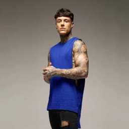 Mens Casual Gym Tank Top Summer Fitness Clothing Cotton Workout Sports Sleeveless Shirt Male Extend Long Singlet Hip Hop Vest