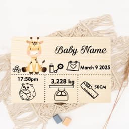 Custom Baby Wooden Memory Box Newbron Shower Gift Personalized Infant Keepsake Box Baby Birth Stats Box Umbilical Cord Box