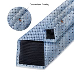 Luxury Blue Plaid Dot Ties For Men Solid Wedding Accessories Neck Tie Handkerchief Cufflinks Set Gravatas Mens Gift DiBanGu