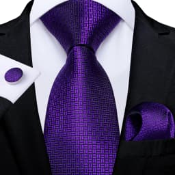Luxury Blue Plaid Dot Ties For Men Solid Wedding Accessories Neck Tie Handkerchief Cufflinks Set Gravatas Mens Gift DiBanGu