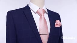 Luxury Blue Plaid Dot Ties For Men Solid Wedding Accessories Neck Tie Handkerchief Cufflinks Set Gravatas Mens Gift DiBanGu
