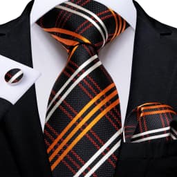 Luxury Blue Plaid Dot Ties For Men Solid Wedding Accessories Neck Tie Handkerchief Cufflinks Set Gravatas Mens Gift DiBanGu