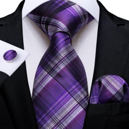 Luxury Blue Plaid Dot Ties For Men Solid Wedding Accessories Neck Tie Handkerchief Cufflinks Set Gravatas Mens Gift DiBanGu