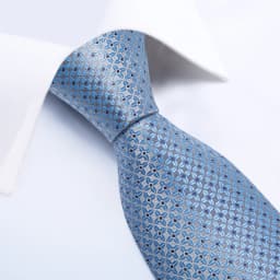 Luxury Blue Plaid Dot Ties For Men Solid Wedding Accessories Neck Tie Handkerchief Cufflinks Set Gravatas Mens Gift DiBanGu