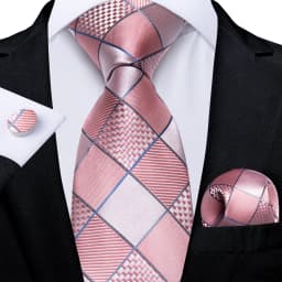Luxury Blue Plaid Dot Ties For Men Solid Wedding Accessories Neck Tie Handkerchief Cufflinks Set Gravatas Mens Gift DiBanGu