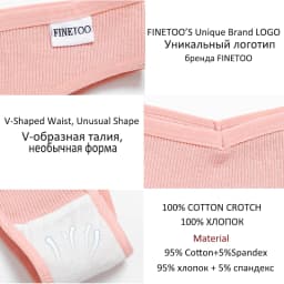 FINETOO 3PCS/Set Women's Panties Cotton Brazilian Underwear Women Sexy V Waist Women's Thong Female Underpants Intimate Lingerie