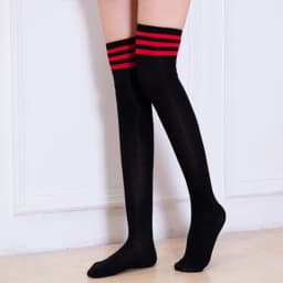 Cute Over-Knee Socks Black Lolita Striped Socks Sexy Thighs High-Tube Nylon Long Stockings Women's Funny Christmas Gifts