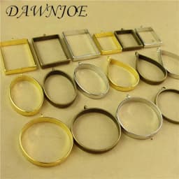 10pcs/lot Vintage UV Epoxy Resin Metal Frame Pendant Frame Pendant DIY Making Resin Pendant Jewelry Accessories Finding