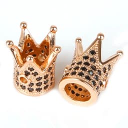 Copper Micro Pave Zircon Crystal CZ Geometry Crown Leopard Helmet Skull Loose Spacer Beads for Jewelry Making DIY Men Bracelet